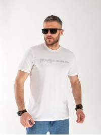 Чоловіча футболка з цифрами білого кольору 33449