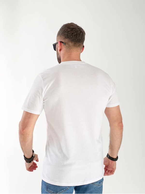 Чоловіча футболка з цифрами білого кольору 33449