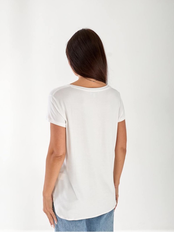 Жіноча футболка з малюнком білого кольору 33450