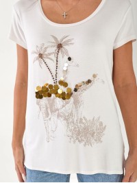 Жіноча футболка з малюнком білого кольору 33450