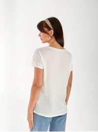 Жіноча футболка з малюнком білого кольору 33451