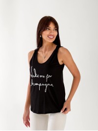 Майка базова жіноча з написом чорного кольору 33454