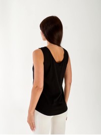 Майка базова жіноча з написом чорного кольору 33454