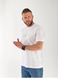 Чоловіча футболка з написом білого кольору 33455