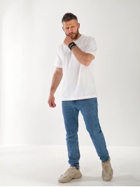 Чоловіча футболка з написом білого кольору 33455