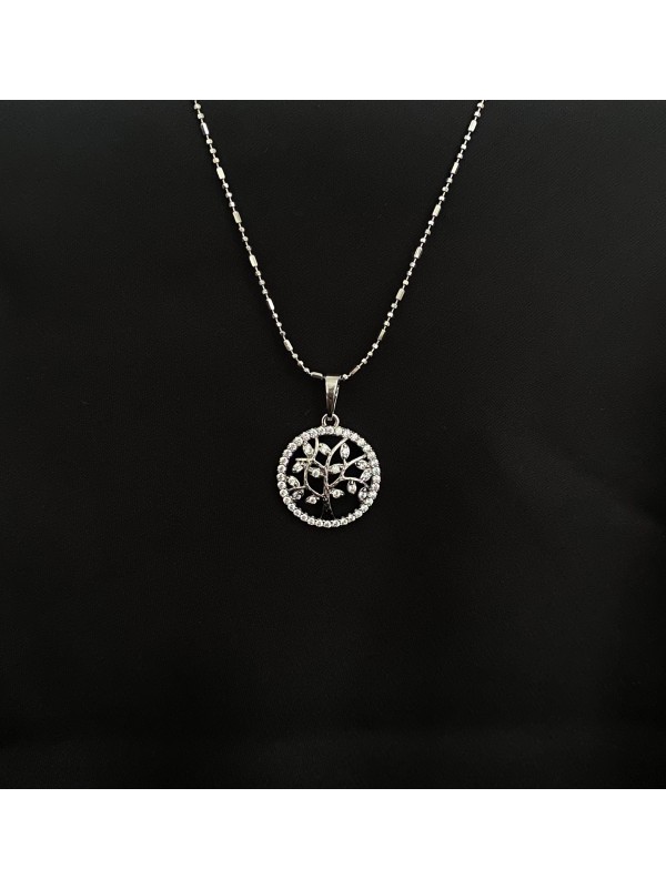 Підвіска дерево життя з ланцюжком срібного кольору 33460