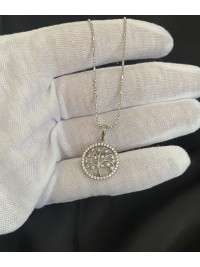 Підвіска дерево життя з ланцюжком срібного кольору 33460