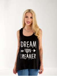 Майка подовжена жіноча з написом чорного кольору 33461