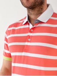 Чоловіча футболка поло в смужку помаранчевого кольору 33462