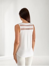 Жіноча футболка з сіткою білого кольору 33467