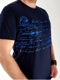 Чоловіча футболка з написом синього кольору 33468