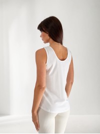 Майка базова жіноча з написом бiлого кольору 33470