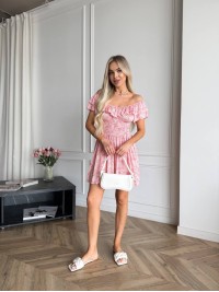 Літня сукня міні рожевого кольору 33474