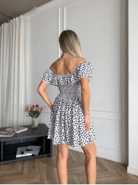 Літня сукня міні молочного кольору 33475