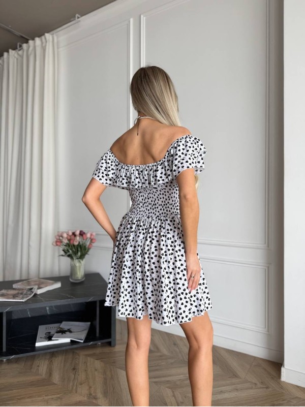 Літня сукня міні молочного кольору 33475