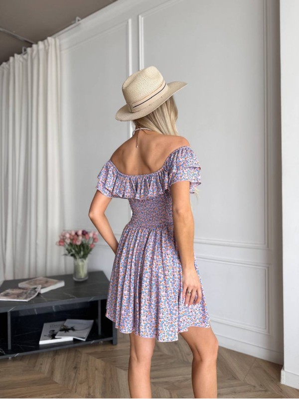 Літня сукня міні бузкового кольору 33476