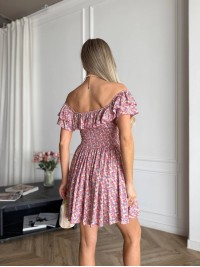 Літня сукня міні пудрового кольору 33477