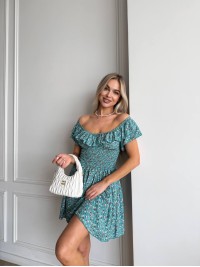 Літня сукня міні фiсташкового кольору 33478