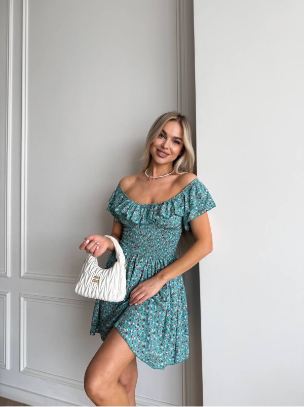 Літня сукня міні фiсташкового кольору 33478