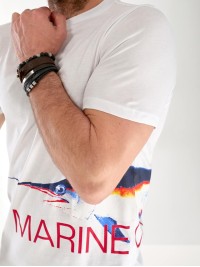 Чоловіча футболка з малюнком бiлого кольору 33489