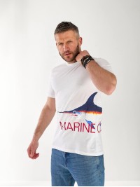 Чоловіча футболка з малюнком бiлого кольору 33489