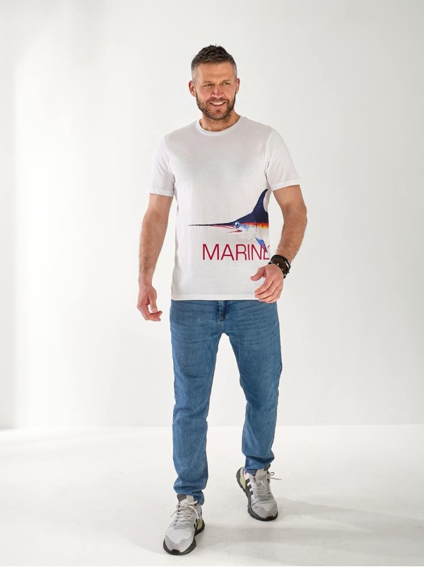 Чоловіча футболка з малюнком бiлого кольору 33489