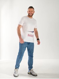 Чоловіча футболка з малюнком бiлого кольору 33489