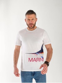 Чоловіча футболка з малюнком бiлого кольору 33489