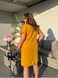 Жіноча літня сукня з малюнком жовтого кольору 33493