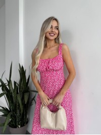 Жіноче літня сукня в квітку малинового кольору 33495