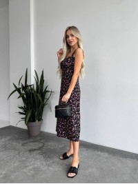 Жіноче літня сукня в квітку чорного кольору 33496