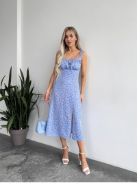 Жіноче літня сукня в квітку блакитного кольору 33497