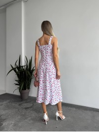 Жіноче літня сукня в квітку молочного кольору 33498