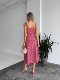 Жіноче літня сукня в квітку червоного кольору 33499