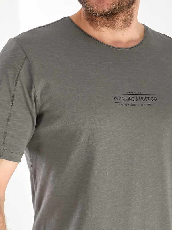 Футболка чоловіча графітового кольору 33509