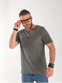 Футболка чоловіча графітового кольору 33509
