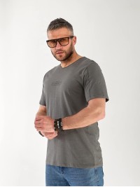 Футболка чоловіча графітового кольору 33509