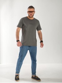 Футболка чоловіча графітового кольору 33509