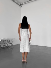 Літня сукня з розрізом молочного кольору 33520