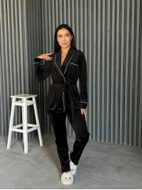 Піжамний костюм чорного кольору 25880 Vo