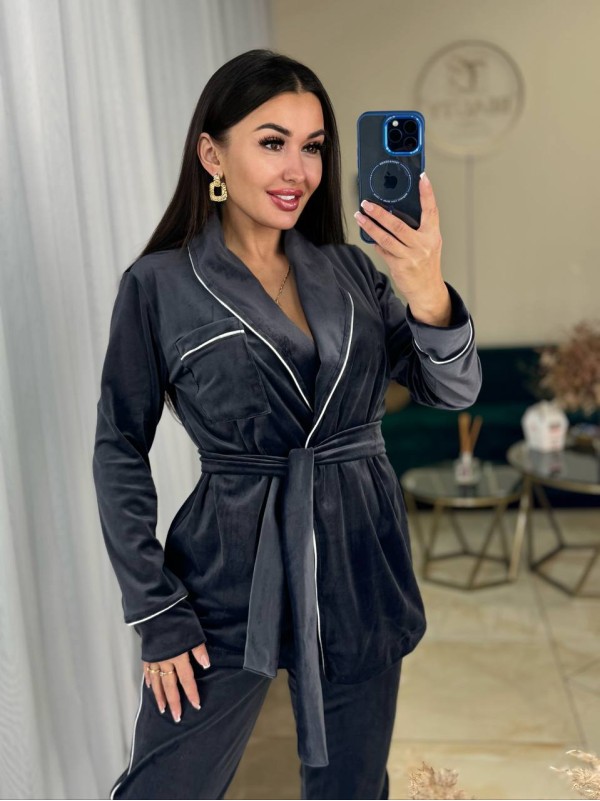 Піжамний костюм графiтового кольору 25881 Vo