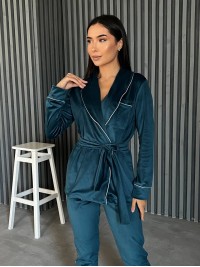 Піжамний костюм  кольору морської хвилі 25884 Vo