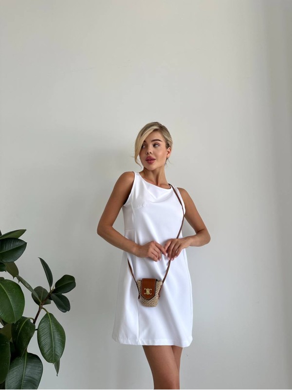 Гарна базова сукня білого кольору 28855