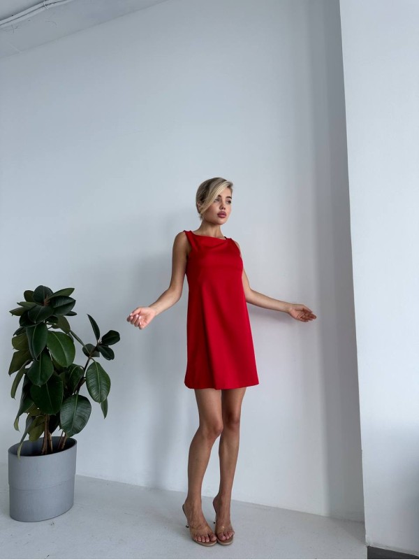 Гарна базова сукня червоного кольору 28857
