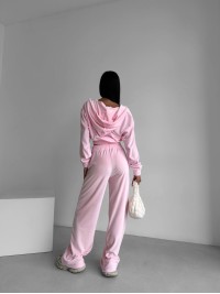 Жіночий велюровий костюм рожевого кольору 29609