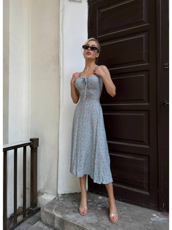 Літній сарафан мiдi блакитного кольору 33582