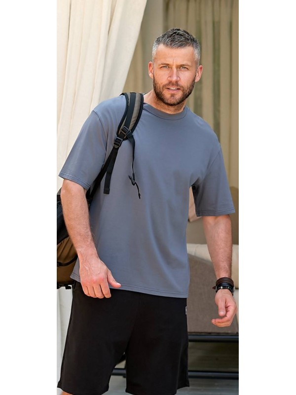 Футболка чоловіча графітового кольору 33590