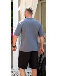 Футболка чоловіча графітового кольору 33590