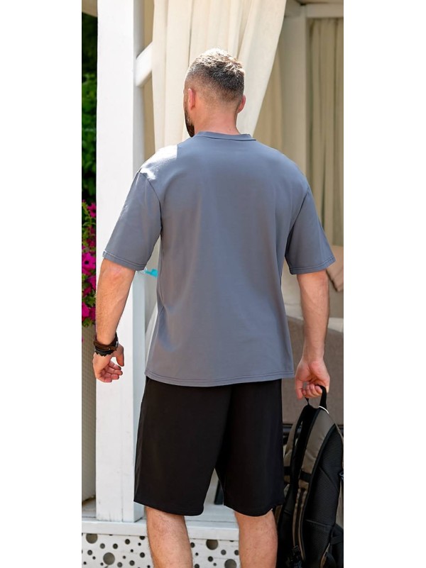 Футболка чоловіча графітового кольору 33590