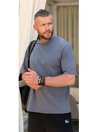 Футболка чоловіча графітового кольору 33590